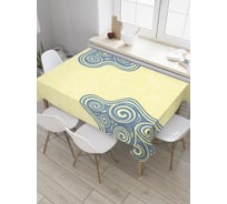 Прямоугольная скатерть JoyArty Синие узоры из сатена tc_31441_120x145