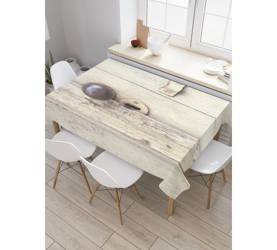 Прямоугольная скатерть JoyArty Старый замок на деревянном стробе из сатена tc_9798_120x145 1