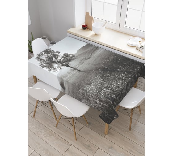 Прямоугольная скатерть JoyArty Дерево в поле из сатена tc_38192_120x145 1