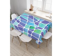 Прямоугольная скатерть JoyArty Мозаика цветов из сатена tc_29862_120x145
