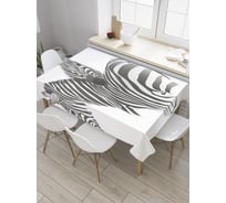 Прямоугольная скатерть JoyArty Дуэт зебр из сатена tc_33031_120x145