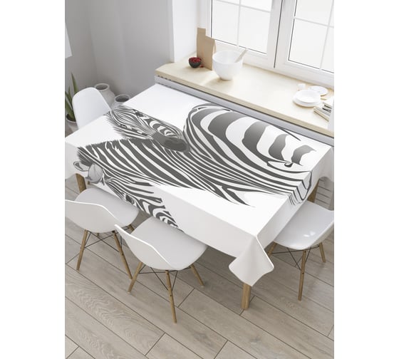 Прямоугольная скатерть JoyArty Дуэт зебр из сатена tc_33031_120x145 1