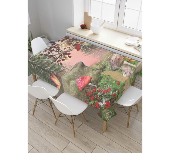 Прямоугольная скатерть JoyArty Волшебный лес из сатена tc_6527_120x145 1