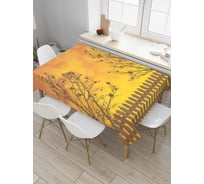 Прямоугольная скатерть JoyArty Закат в саду из сатена tc_6979_120x145