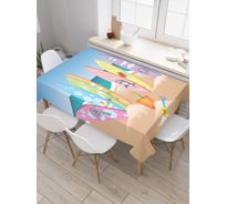 Прямоугольная скатерть JoyArty Доски на пляже из сатена tc_30141_120x145