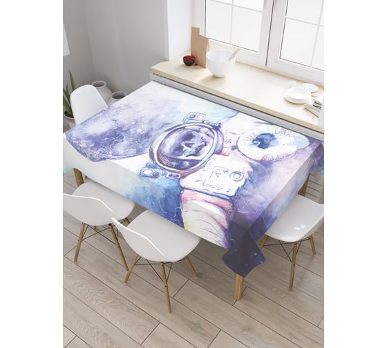 Прямоугольная скатерть JoyArty Скелет космонавт из сатена tc_21375_120x145 1