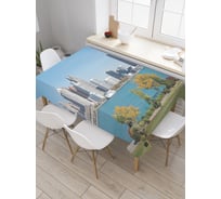 Прямоугольная скатерть JoyArty Детройт на другом берегу из сатена tc_38110_120x145