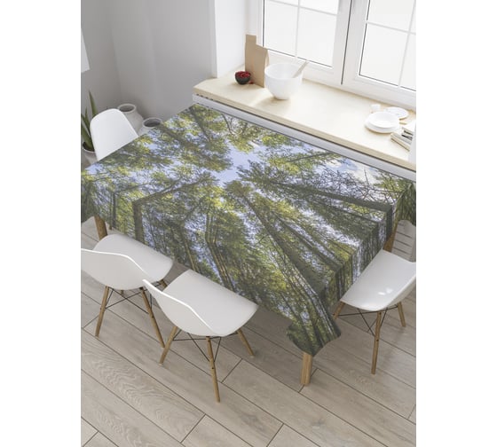 Прямоугольная скатерть JoyArty Смыкание крон из сатена tc_32205_120x145 1