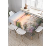 Прямоугольная скатерть JoyArty Закат на озере из сатена tc_29441_120x145