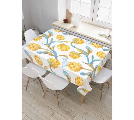 Прямоугольная скатерть JoyArty Солнечные артишоки из сатена tc_38902_120x145 1