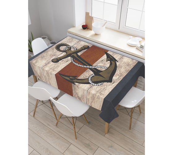 Прямоугольная скатерть JoyArty Наклоненный якорь из сатена tc_5329_120x145 1