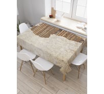 Прямоугольная скатерть JoyArty Деревянная карта из сатена tc_29487_120x145