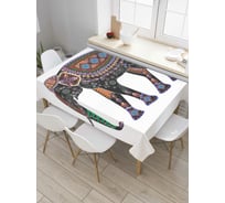 Прямоугольная скатерть JoyArty Слон с узорами из сатена tc_5220_120x145