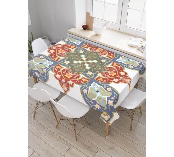 Прямоугольная скатерть JoyArty Восточный четырехлистник из сатена tc_29104_120x145 1
