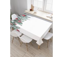 Прямоугольная скатерть JoyArty Еловая ветка с игрушками из сатена tc_20311_120x145