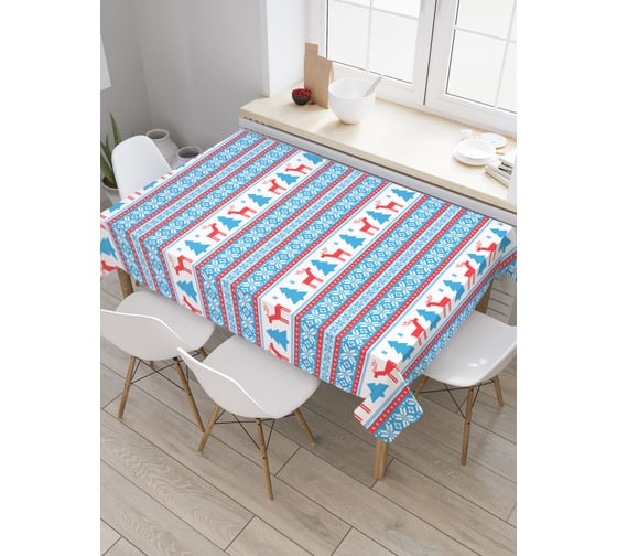 Прямоугольная скатерть JoyArty Зимние полосы из сатена tc_20036_120x145 1