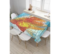 Прямоугольная скатерть JoyArty Рыба в витраже из сатена tc_7708_120x145