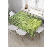 Прямоугольная скатерть JoyArty Зелень пальм из сатена tc_28423_120x145