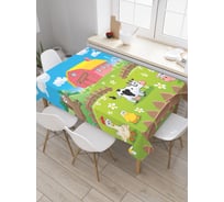 Прямоугольная скатерть JoyArty Домашняя ферма из сатена tc_29501_120x145