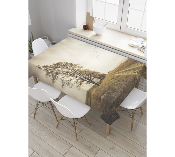 Прямоугольная скатерть JoyArty Птичья дорога из сатена tc_8003_120x145