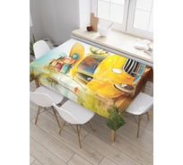 Прямоугольная скатерть JoyArty Долгожданный отпуск на море из сатена tc_294375_120x145