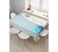 Прямоугольная скатерть JoyArty Сеть и лодка из сатена tc_19711_120x145