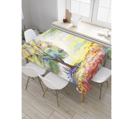 Прямоугольная скатерть JoyArty Радужное дерево из сатена tc_31227_120x145 1