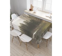 Прямоугольная скатерть JoyArty Ели на берегу из сатена tc_19004_120x145