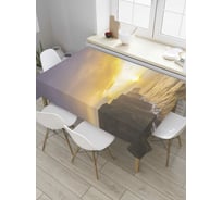 Прямоугольная скатерть JoyArty Закат у морских гор из сатена tc_8445_120x145