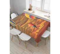 Прямоугольная скатерть JoyArty Воздушные шары на закате из сатена tc_7740_120x145