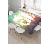 Прямоугольная скатерть JoyArty Сказочные олени из сатена tc_21751_120x145