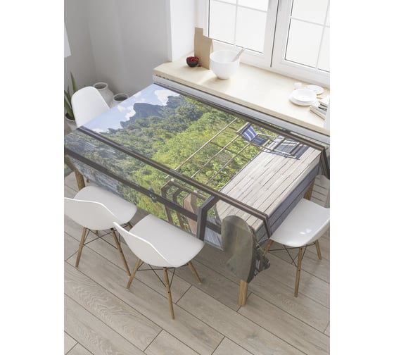 Прямоугольная скатерть JoyArty Стеклянная веранда из сатена tc_34788_120x145 1