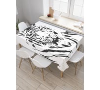 Прямоугольная скатерть JoyArty Графический тигр из сатена tc_38668_120x145