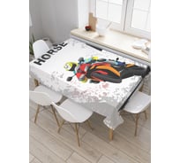 Прямоугольная скатерть JoyArty Железный конь из сатена tc_30217_120x145