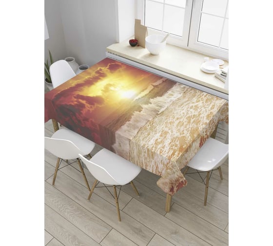 Прямоугольная скатерть JoyArty Закат на море из сатена tc_8645_120x145 1