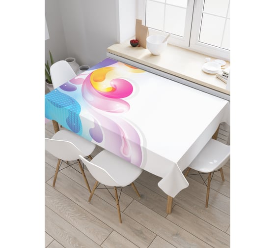 Прямоугольная скатерть JoyArty Радужное течение из сатена tc_20928_120x145 1