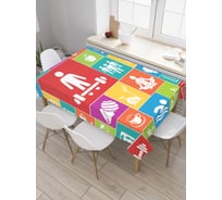 Прямоугольная скатерть JoyArty Символы спорта из сатена tc_36930_120x145