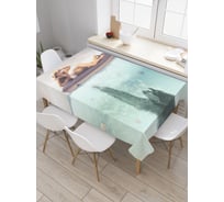 Прямоугольная скатерть JoyArty Девушка на море из сатена tc_5288_120x145