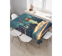 Прямоугольная скатерть JoyArty Зловещий поселок из сатена tc_23006_120x145