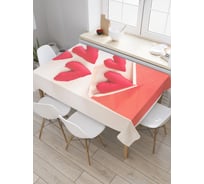 Прямоугольная скатерть JoyArty Сердечки в конверте из сатена tc_92011_120x145