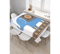 Прямоугольная скатерть JoyArty Слон с ковром из сатена tc_9544_120x145