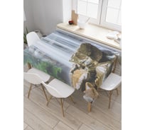 Прямоугольная скатерть JoyArty Водопад летом из сатена tc_20943_120x145