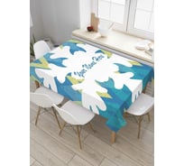 Прямоугольная скатерть JoyArty Рождественская снежинка из сатена tc_4329_120x145