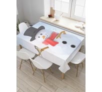 Прямоугольная скатерть JoyArty Воробей и снеговик из сатена tc_6778_120x145