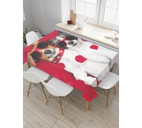 Прямоугольная скатерть JoyArty Сладка парочка песиков из сатена tc_92006_120x145