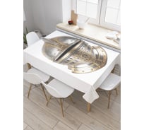 Прямоугольная скатерть JoyArty Средневековый рыцарский шлем из сатена tc_9469_120x145