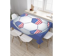 Прямоугольная скатерть JoyArty Мяч футбольный Америка из сатена tc_4950_120x145