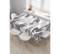 Прямоугольная скатерть JoyArty Серый камуфляж из сатена tc_3792_120x145