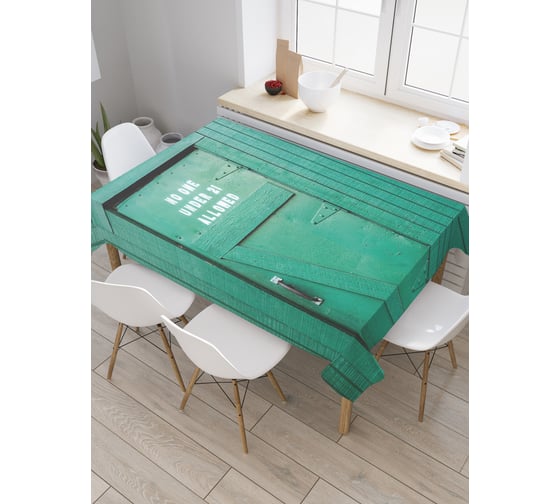 Прямоугольная скатерть JoyArty Зеленая дверь из сатена tc_19662_120x145 1