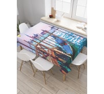 Прямоугольная скатерть JoyArty Гондола на пристани из сатена tc_37892_120x145